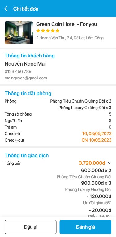 App booking Khách sạn / Resort
